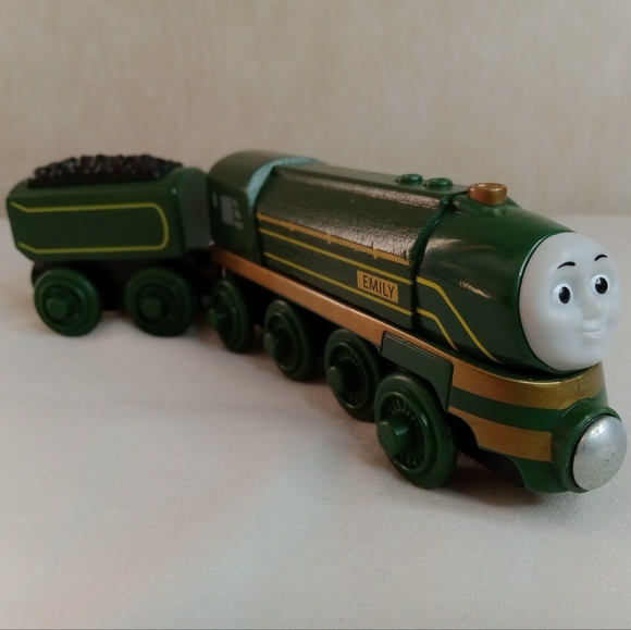 Thomas The Tank Engine and Friends Streamlined Emily w/Tender Wooden Railway - Picture 1 of 8